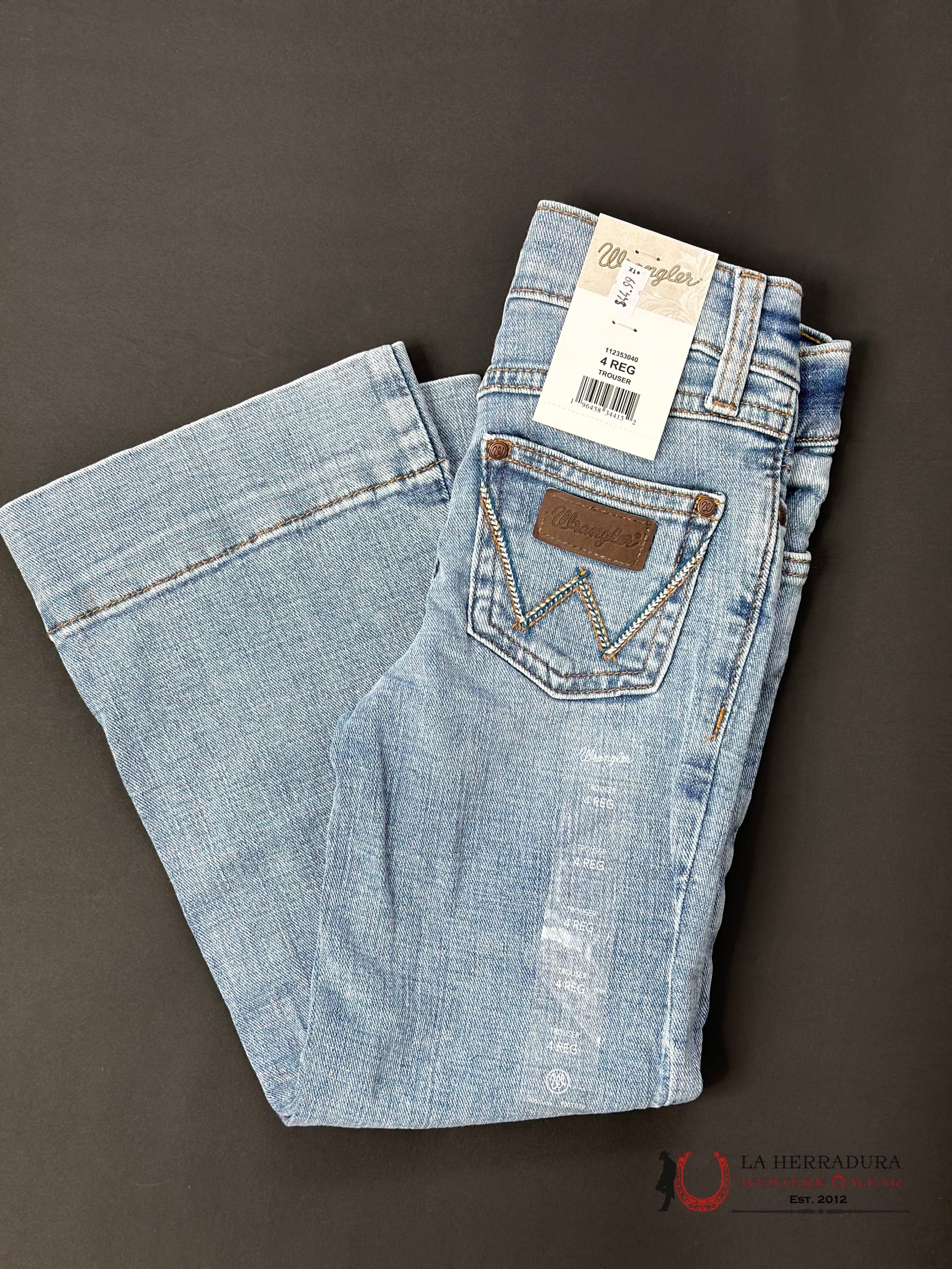 Girls Wrangler Light Wash Trouser Thru Jean 3040 Niños