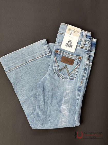GIRLS WRANGLER LIGHT WASH TROUSER THRU JEAN 112353040