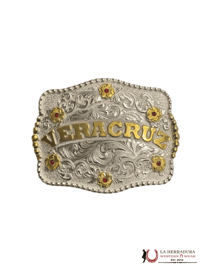 HEBILLA CUADRADA VERCRUZ DE ORO Y PLATA