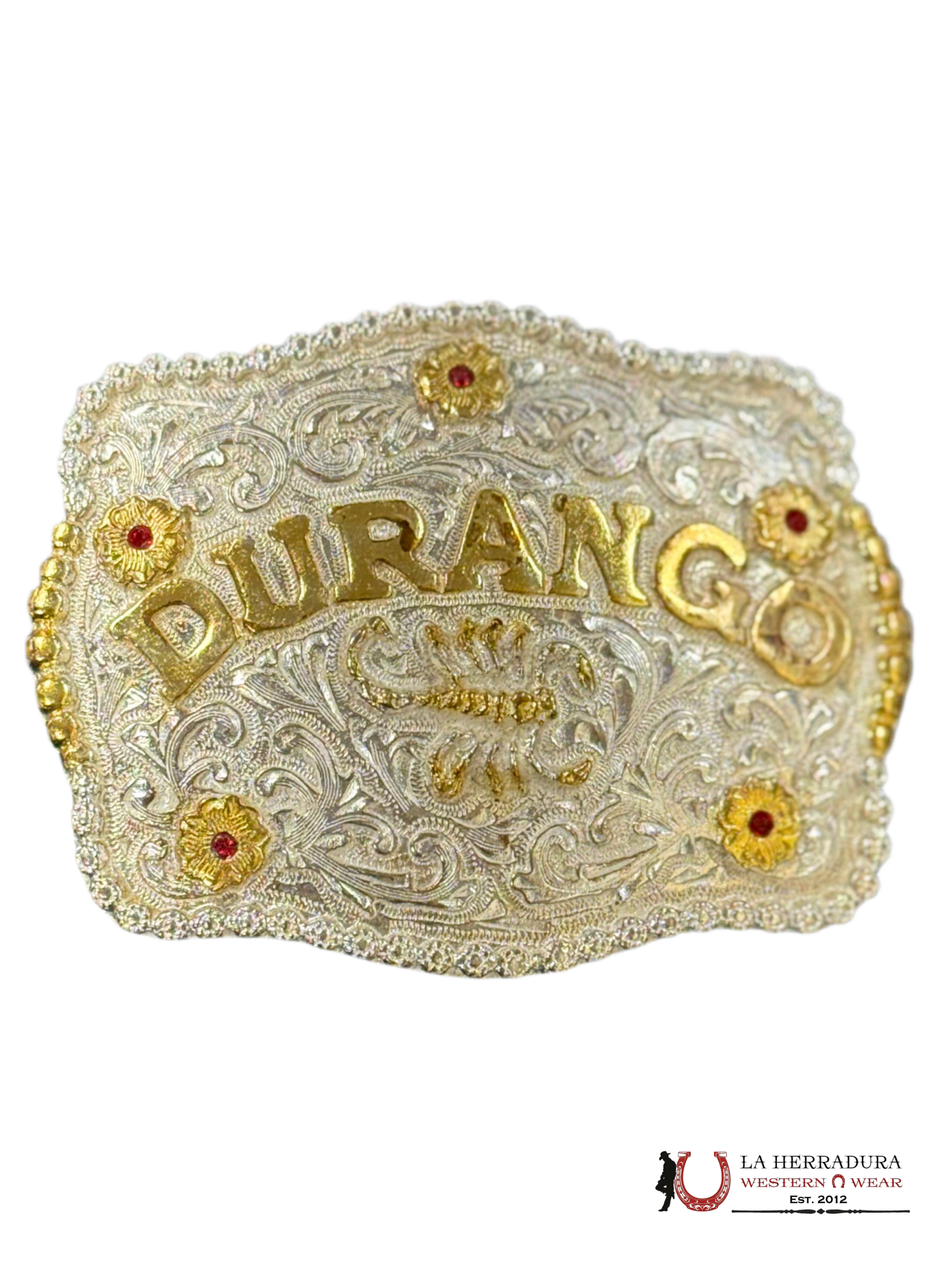 GOLD DURANGO RUBIES SQUARE BUCKLE ACCESORIOS