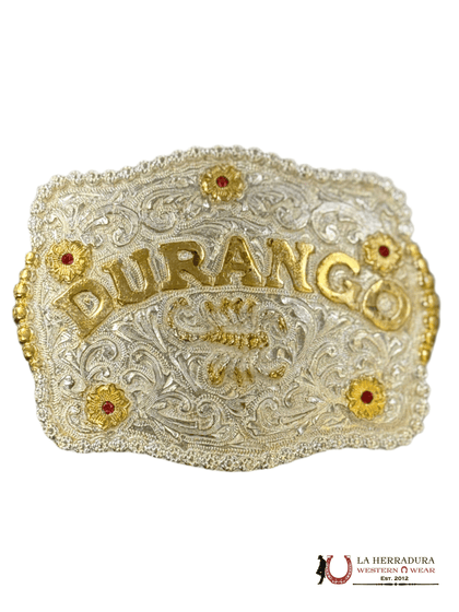 HEBILLA CUADRADA RUBÍES ORO DURANGO