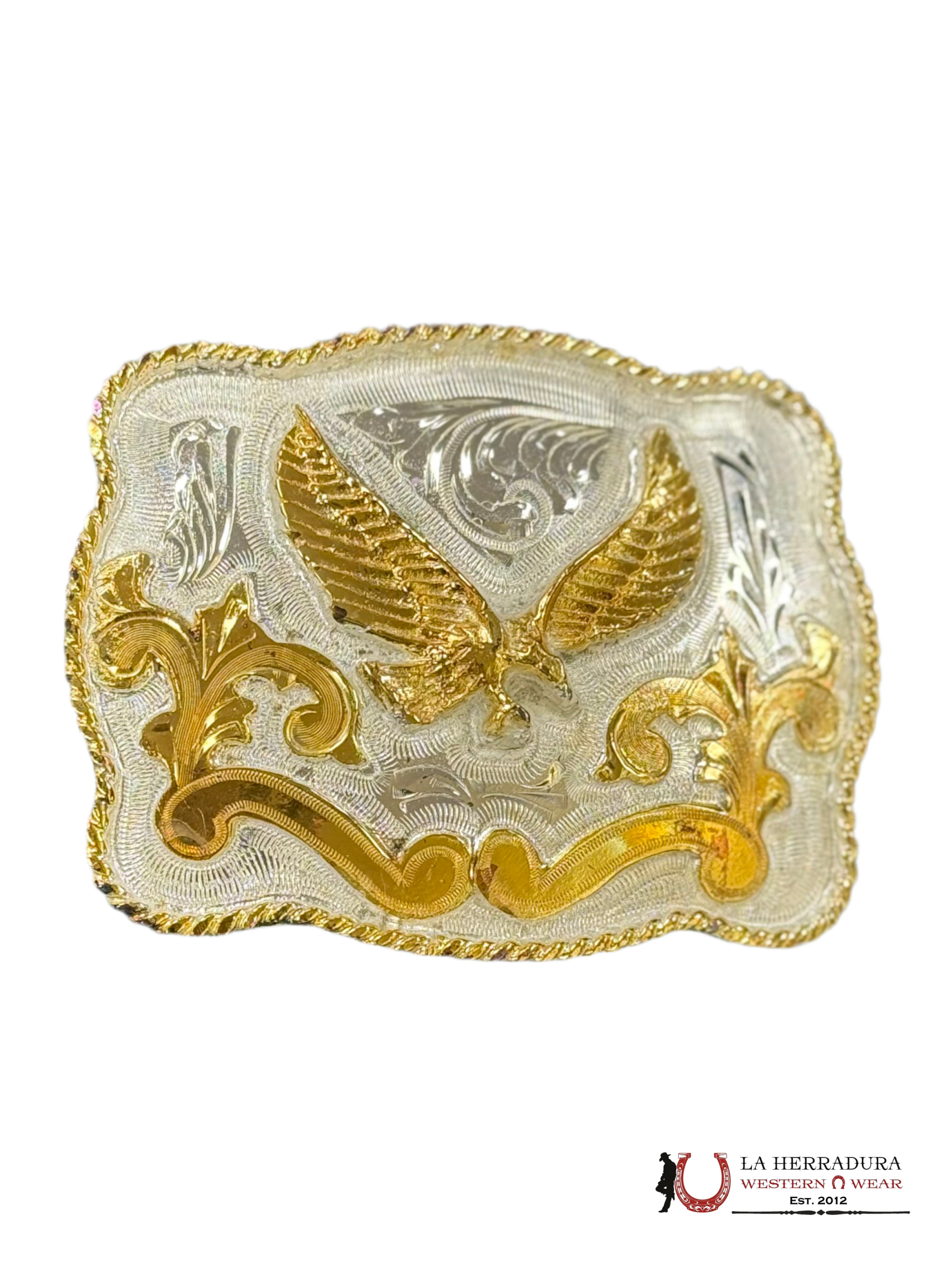 GOLD EAGLE SILVER SQUARE BUCKLE ACCESORIOS
