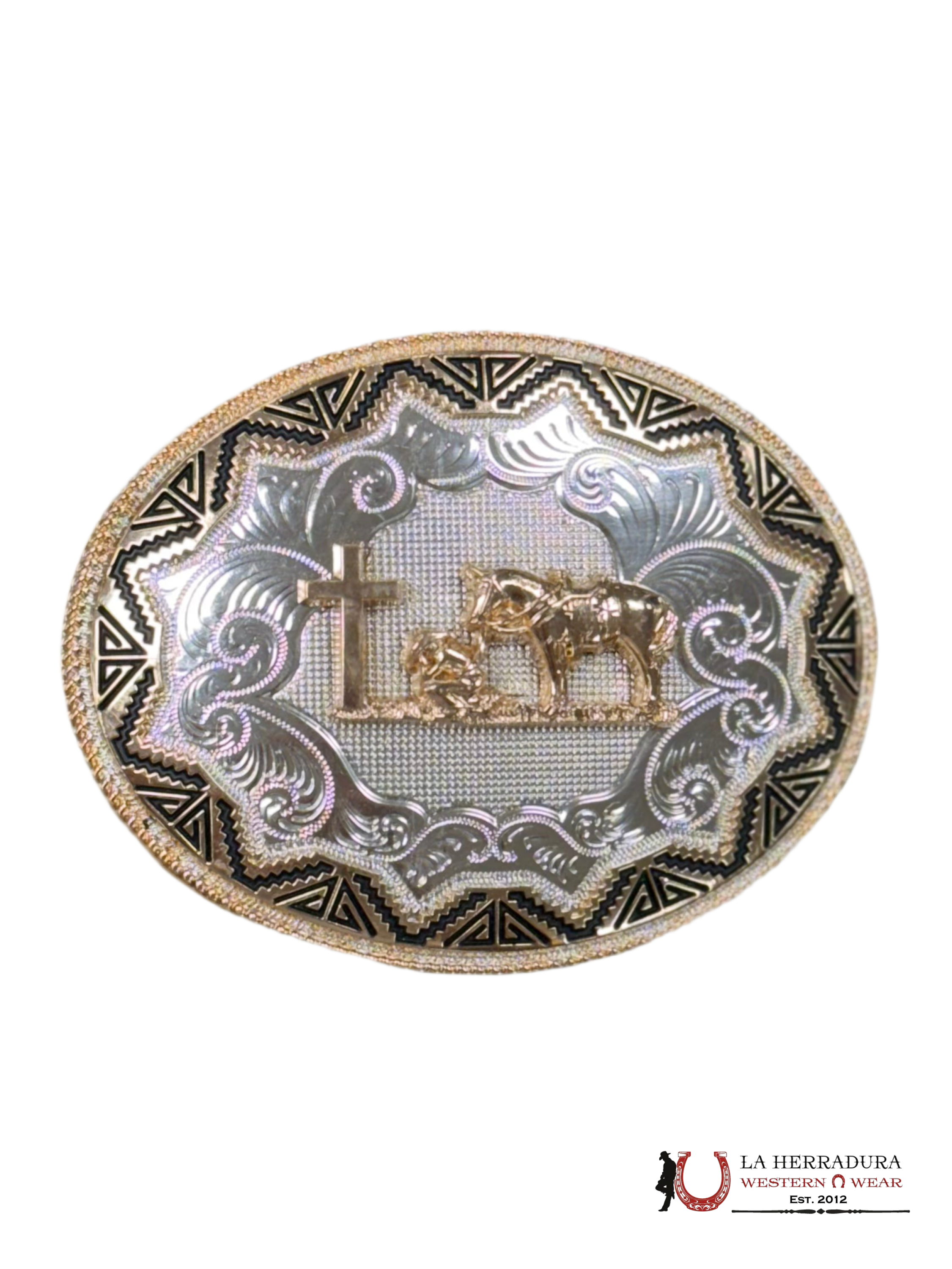 GOLD GINETE BLACK AND GOOLD DESIGN ROUND BUCKLE ACCESORIOS