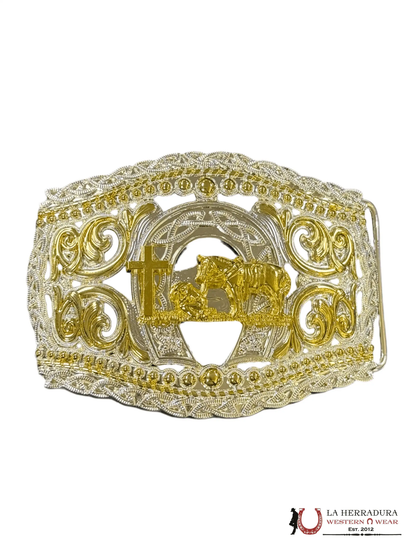 HEBILLA REDONDA PLATEADA GOLD GINETE