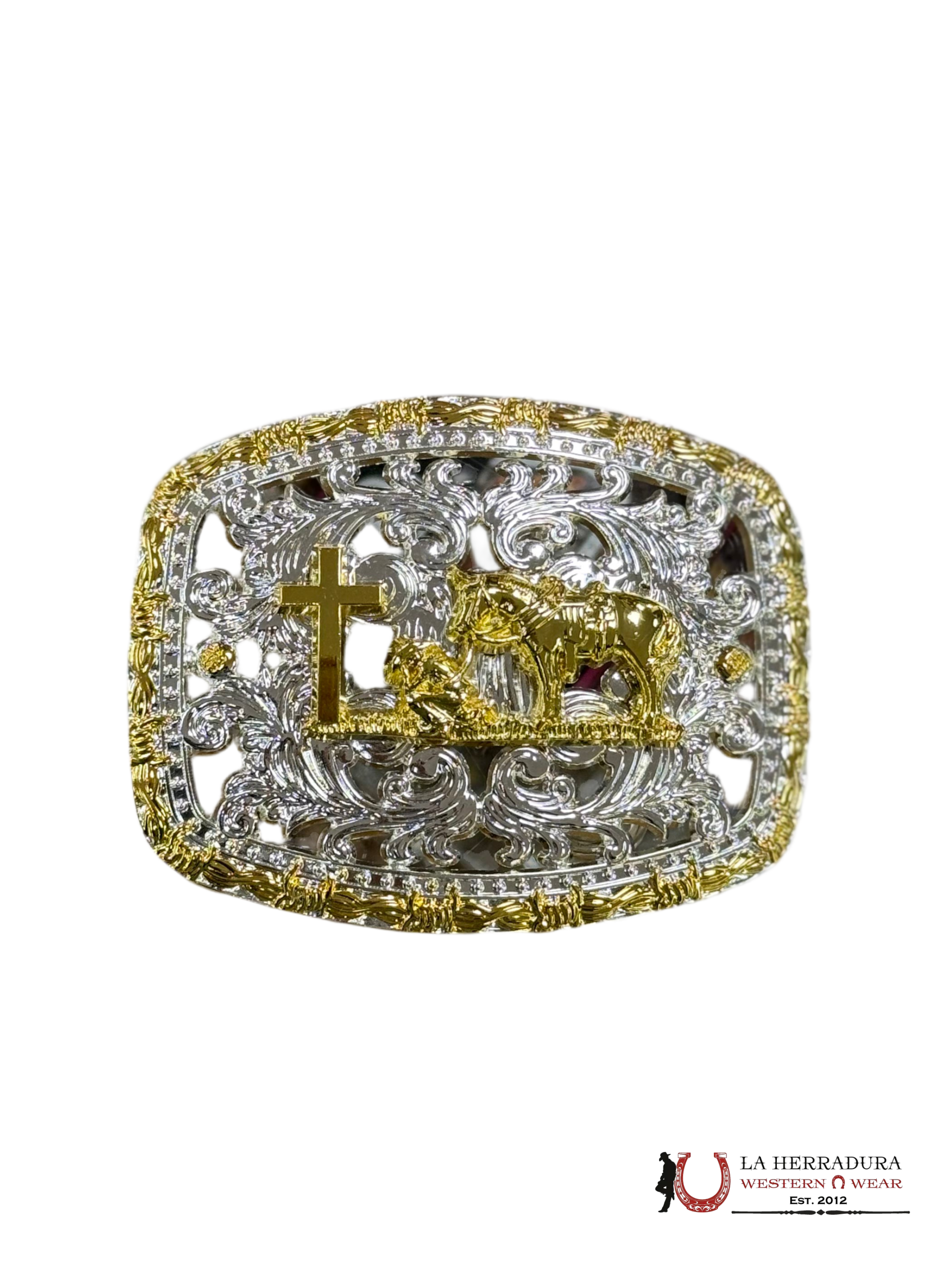 GOLD GINETE SILVER SQUARE BUCKLE ACCESORIOS