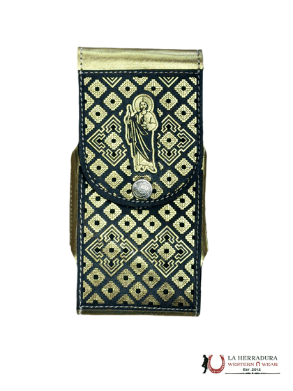 FUNDA DORADA DE TELÉFONO DE SAN JUDAS