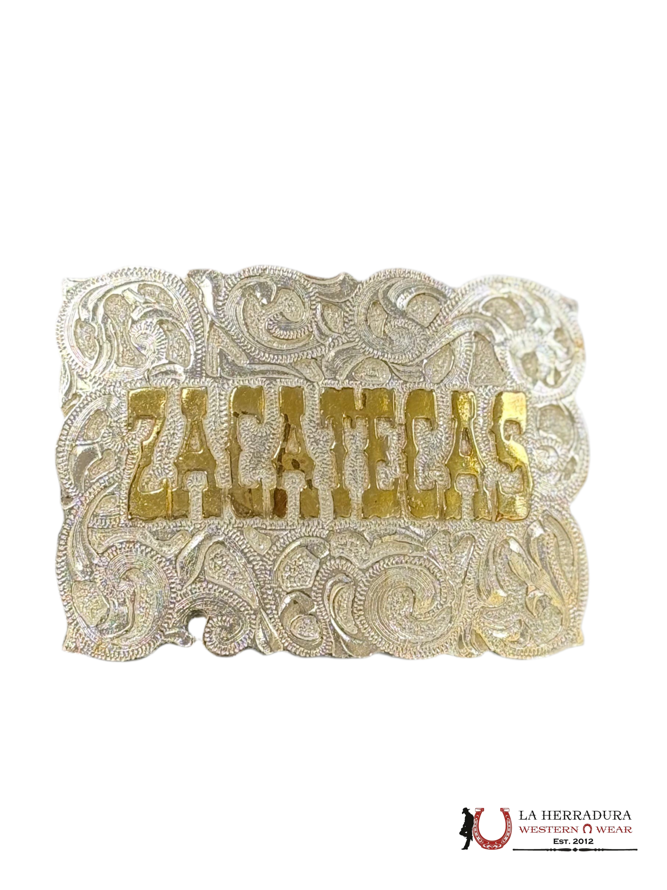GOLD ZACATECAS SILVER SQUARE BUCKLE ACCESORIOS