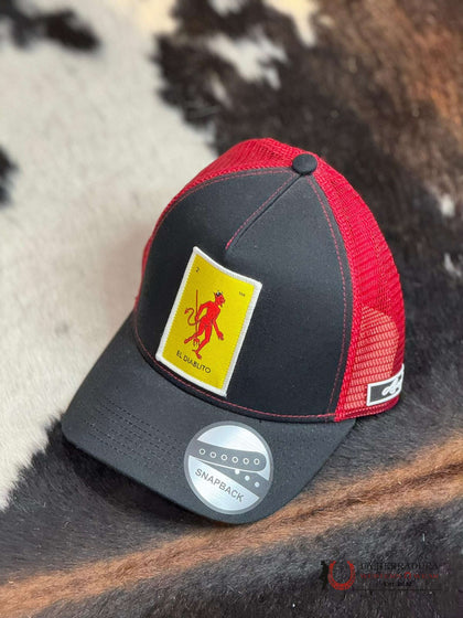 GORRA LOTERIA EL DIABLITO BLACK AND RED