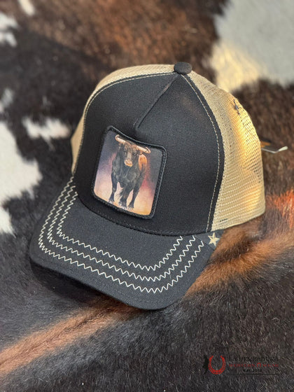 GORRA WESTERN ALL BLACK BULL