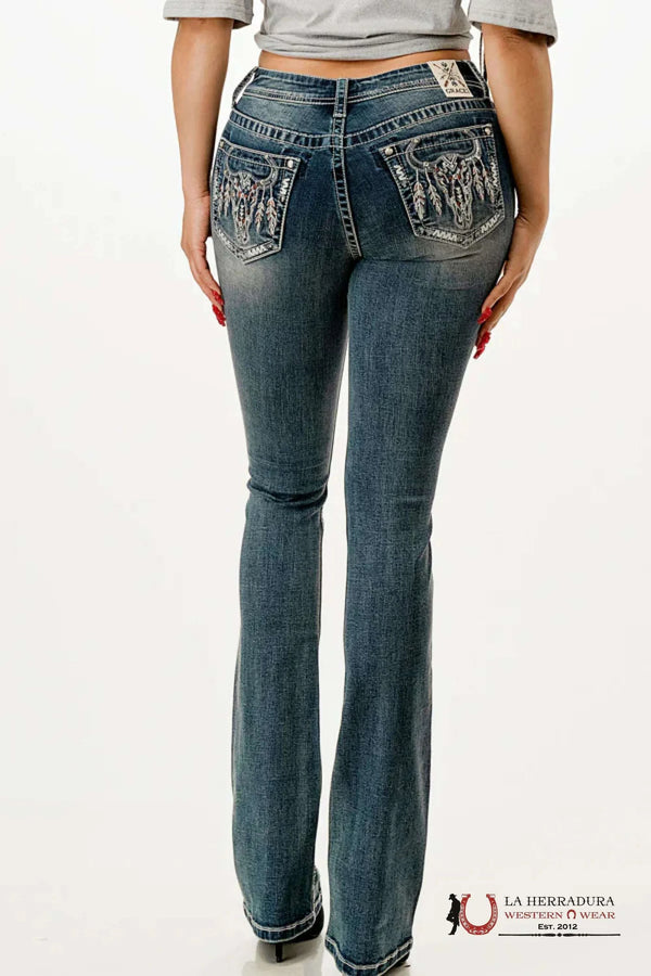 Grace in LA Jeans de ajuste holgado con cabeza de buey EBS600-32