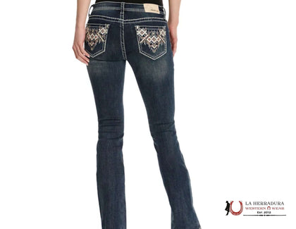 JEANS GRACE IN LA CORTE BOTA AJUSTE FÁCIL BOLSILLO AZTECA DIAMANTE LAVADO MEDIANO PARA MUJER EB51852