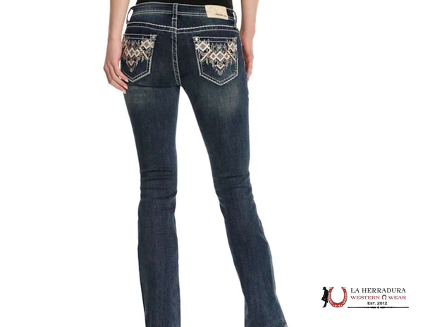 JEANS GRACE IN LA CORTE BOTA AJUSTE FÁCIL BOLSILLO AZTECA DIAMANTE LAVADO MEDIANO PARA MUJER EB51852
