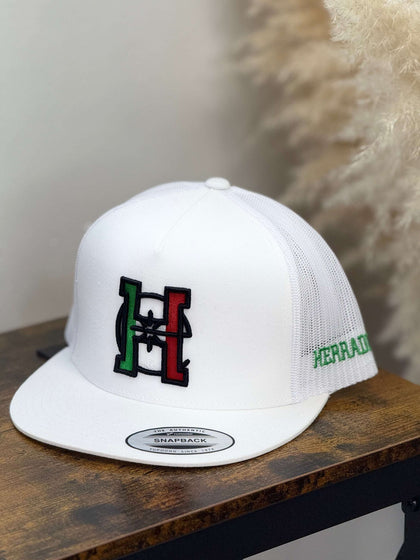 Herradero WHITE 103 verde con rojo  hat