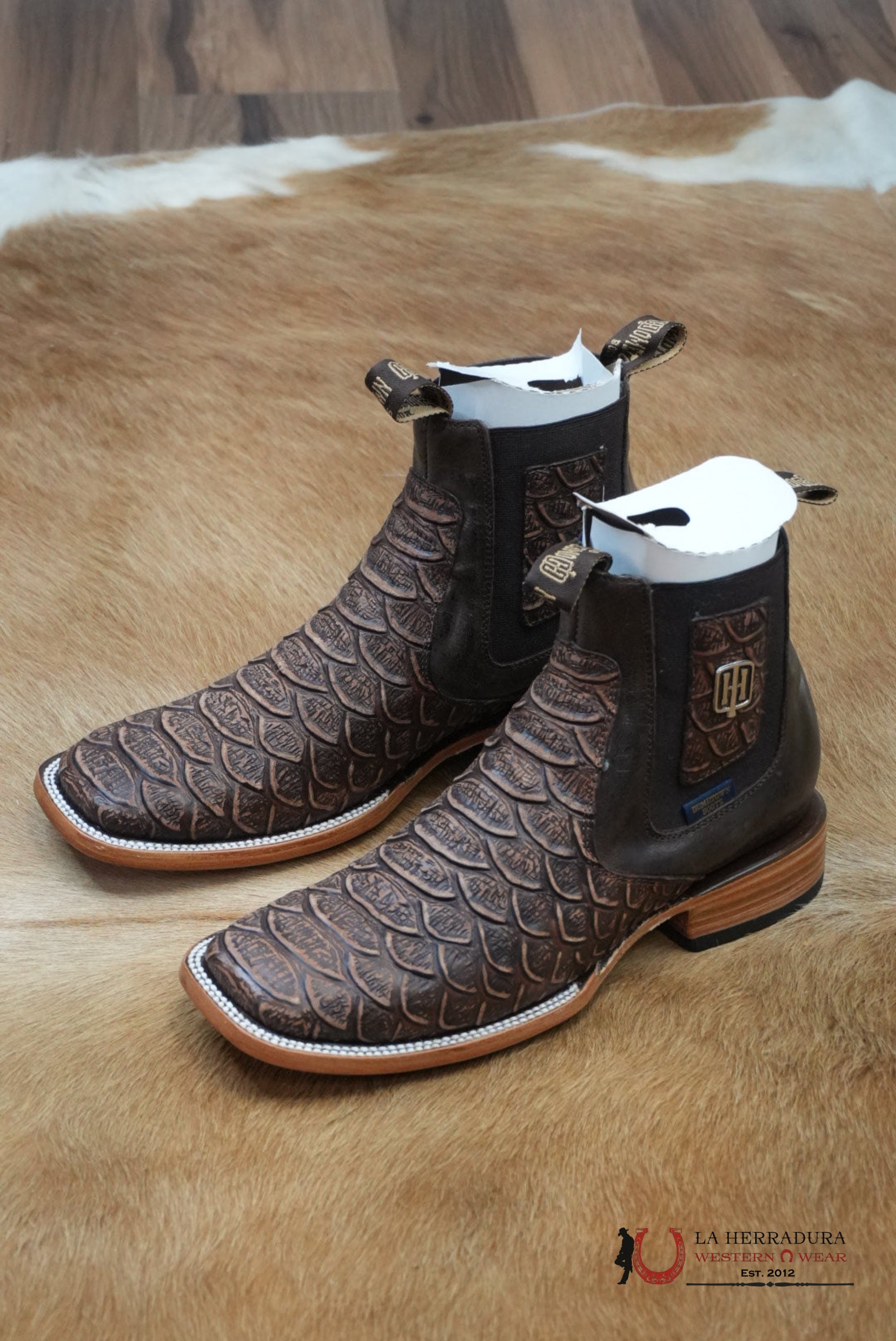 Mens Hometown Piton Choco Imit. Print Botin BOTAS HOMBRES