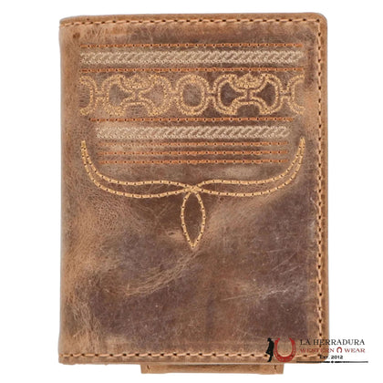 HOOEY BILLETERA BIFOLD DALTON CON CLIP PARA BILLETES, MARRÓN LISO HFW036-BR
