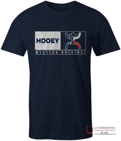 HOOEY BOYS TSHIRT- NAVY CREW NECK SS RED/WHITE/BLUE HT1553NV