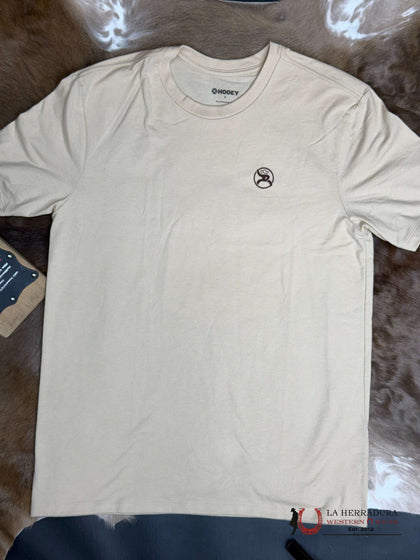 HOOEY BUCK’D TAN SHORT SLEEVE WITH CREAM LOGO ON BLACK RT1517TN