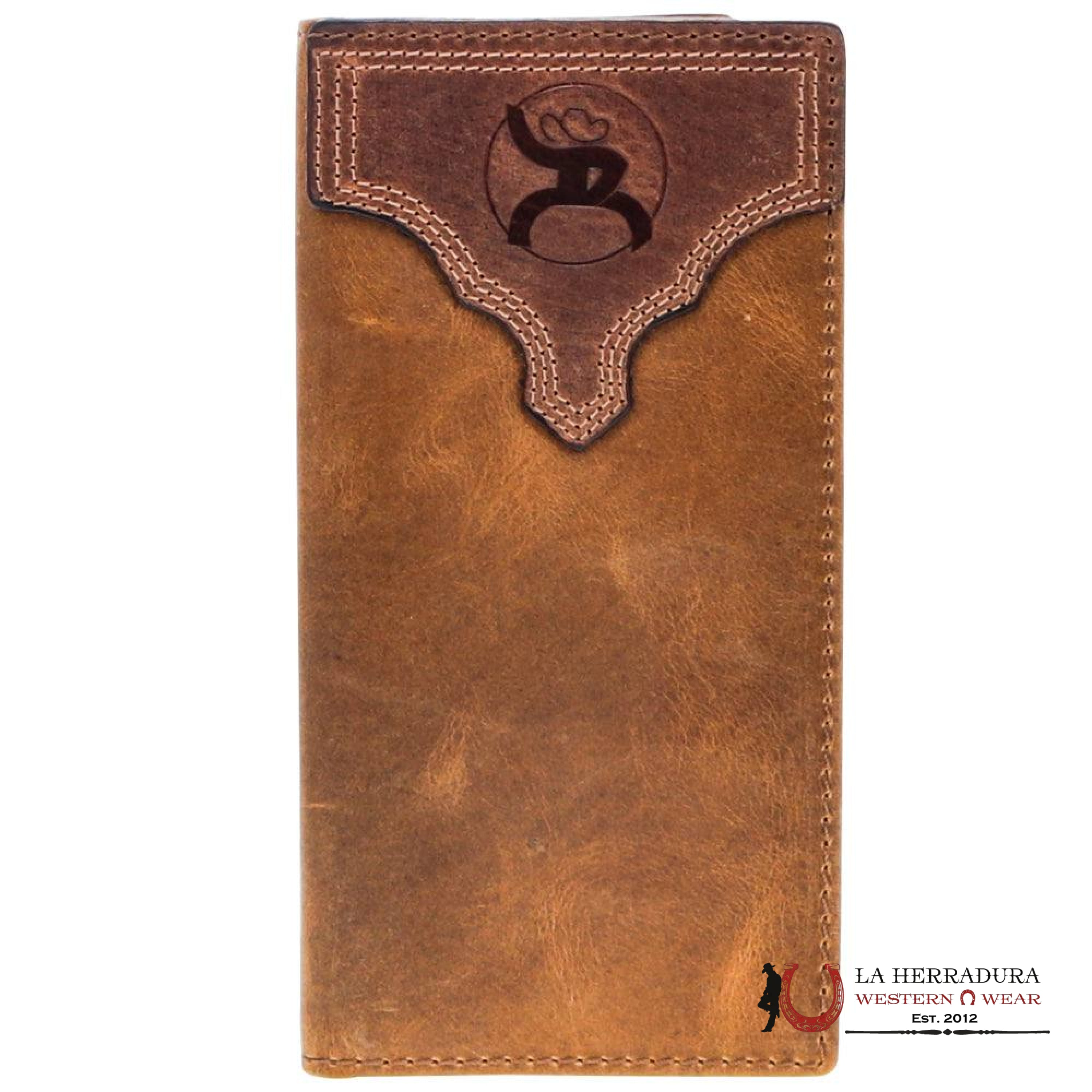 HOOEY CANYON TAN DISTRESSED LEATHER RODEO WALLET RW008 TNBR ACCESORIOS