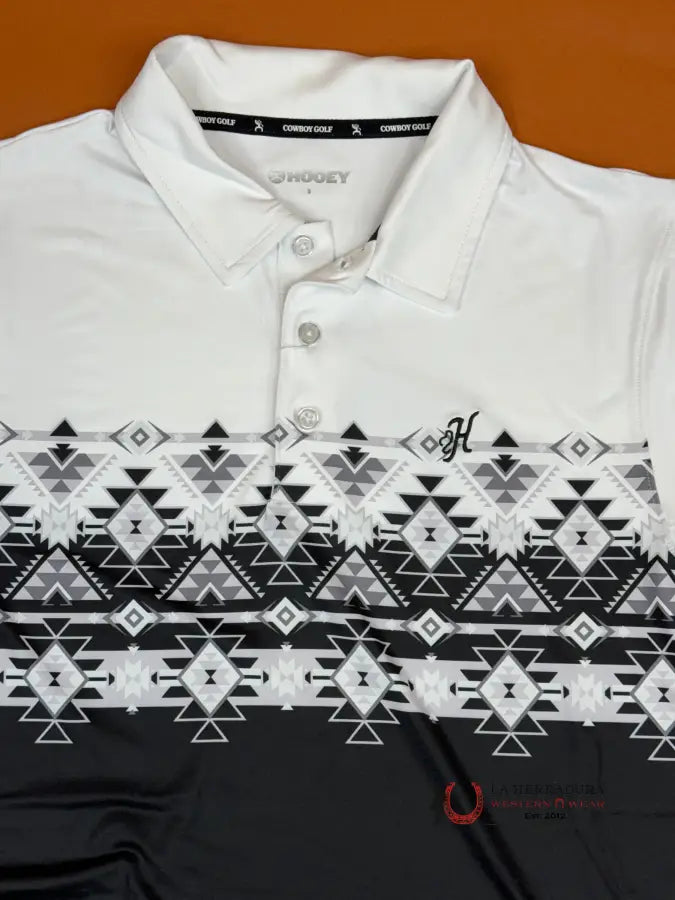 Hooey Cowboy Golf Tge Weekender Black/ White Polo Ropa Hombres