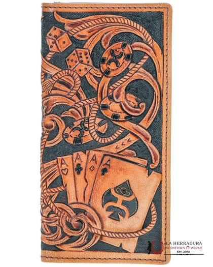 HOOEY GAMBLER TAN CARTERA RODEO CON CARTAS DE PÓKER HW038-TNBR