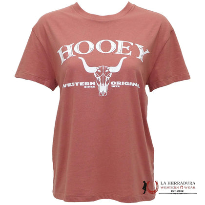 CAMISETA HOOEY GIRLS "ICON" CAOBA CLARA CON LOGO BLANCO HT1772DKPK-Y