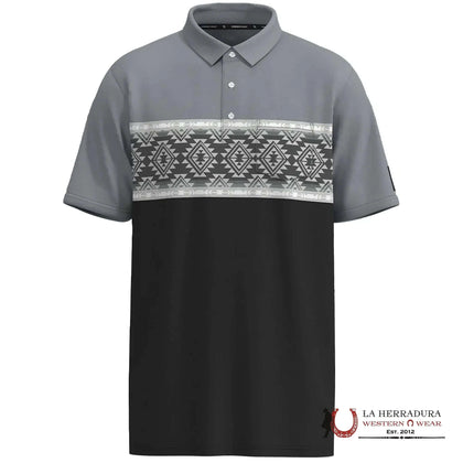 CAMISETA POLO DE MANGA CORTA AZTECA GRIS/NEGRO DE HOMBRE HOOEY HOT SHOT - HP032GYAZ