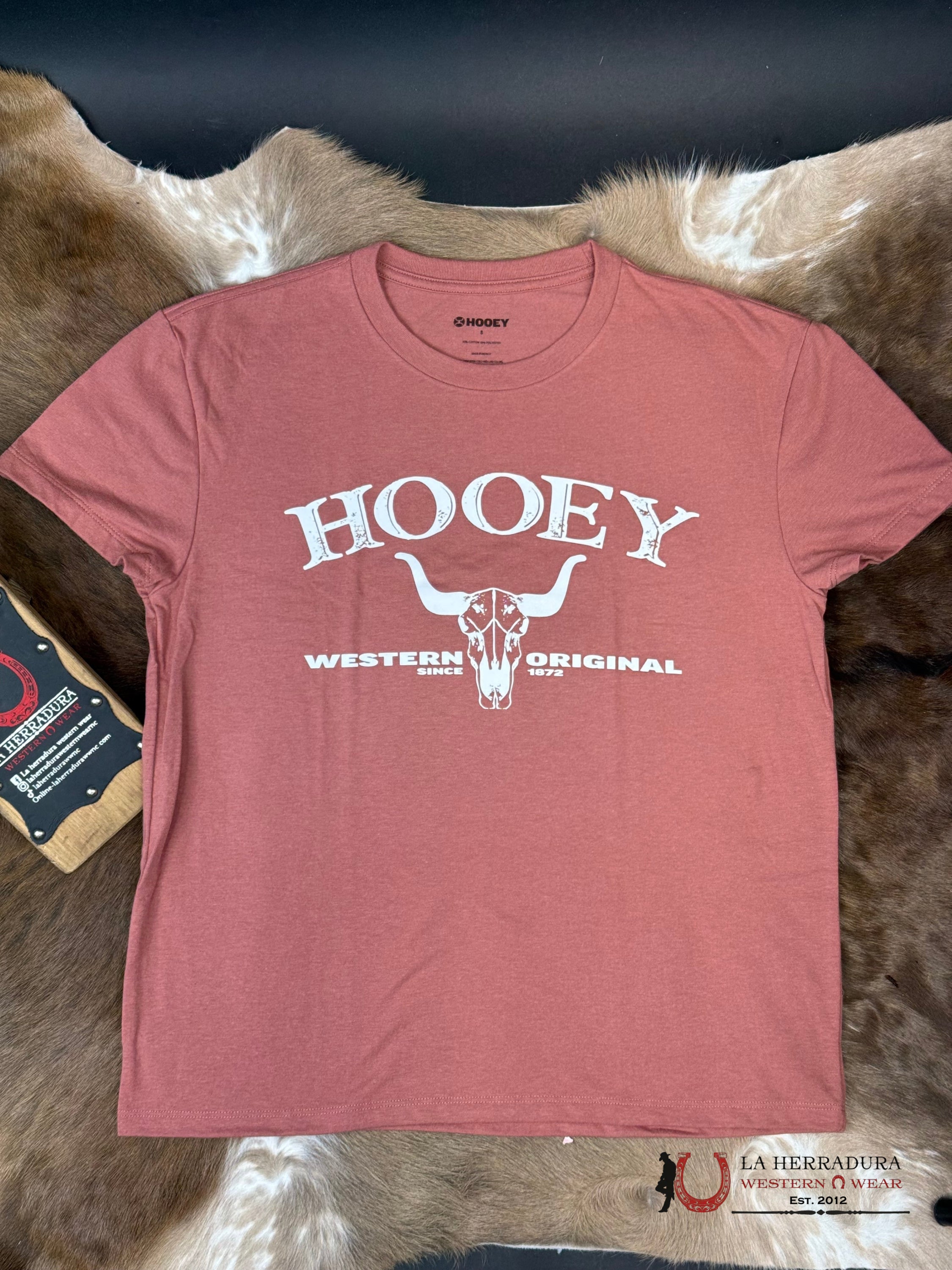 Hooey Icon Light Mahogany /Poly Short Sleeve With White Logo Ropa Mujeres