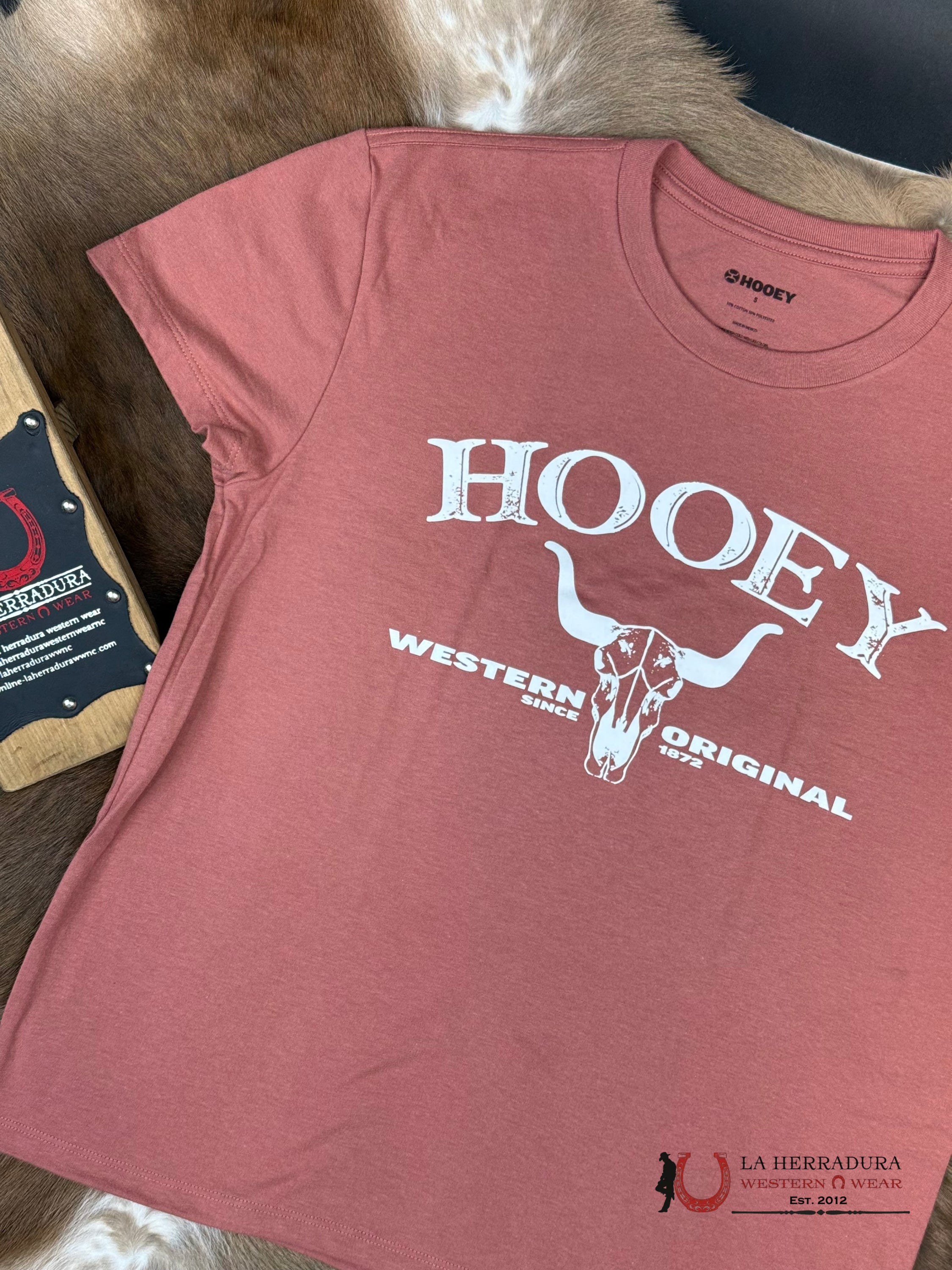 Hooey Icon Light Mahogany /Poly Short Sleeve With White Logo Ropa Mujeres