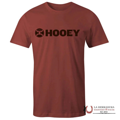 HOOEY KIDS TSHIRT- CRIMSON CREW NECK SS BLACK LOGO HT1407CM
