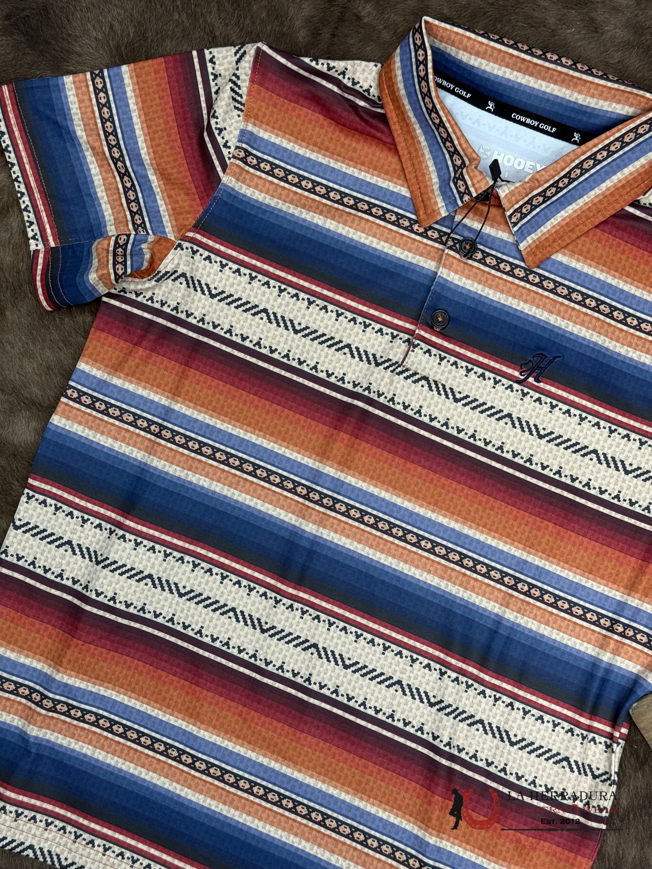 Hooey Kids Weekender Multi Color Serape Aztec Short Sleeve Polo Shirte NIÑOS