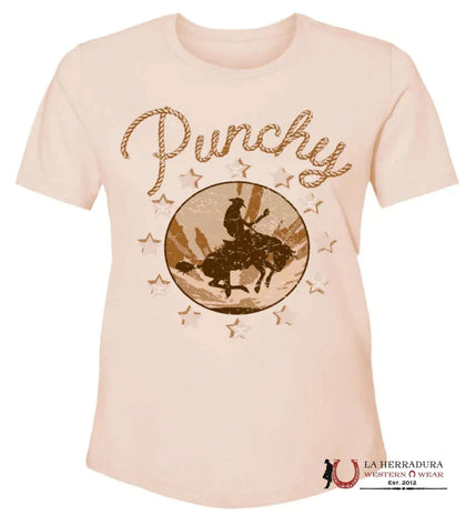 HOOEY LADIES PEACH CREW NECK TAN LOGO SHORT SLEEVE T-SHIRT HT160LTPK
