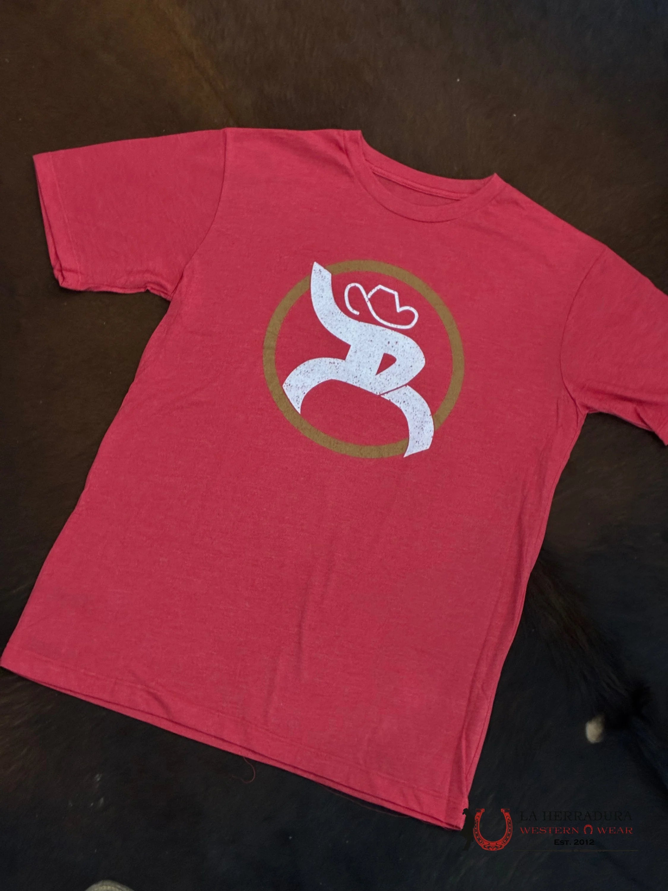 HOOEY MAN DARK TAN LOGO RED T-SHIRT RY1516RD ROPA HOMBRES