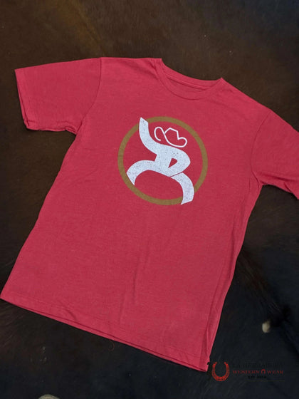 HOOEY MAN DARK TAN LOGO RED T-SHIRT RT1516RD
