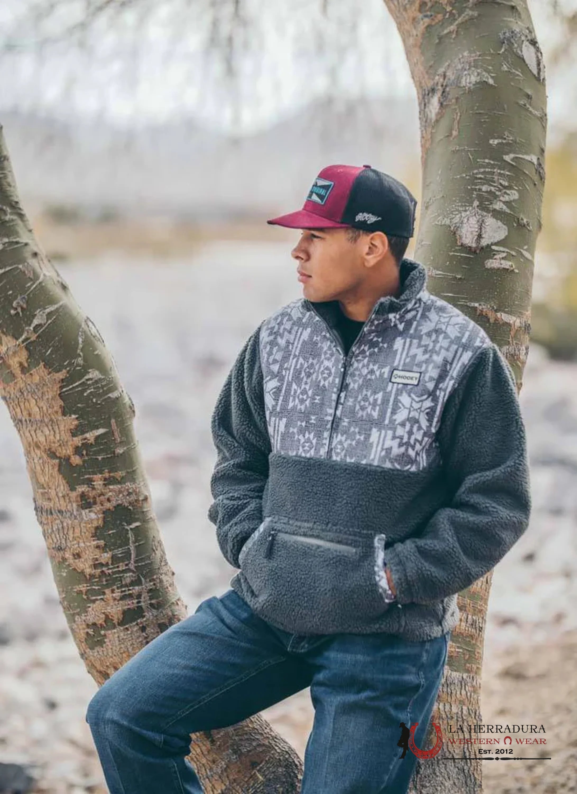 Hooey Men’s Charcoal Sherpa Pullover Ropa Hombres