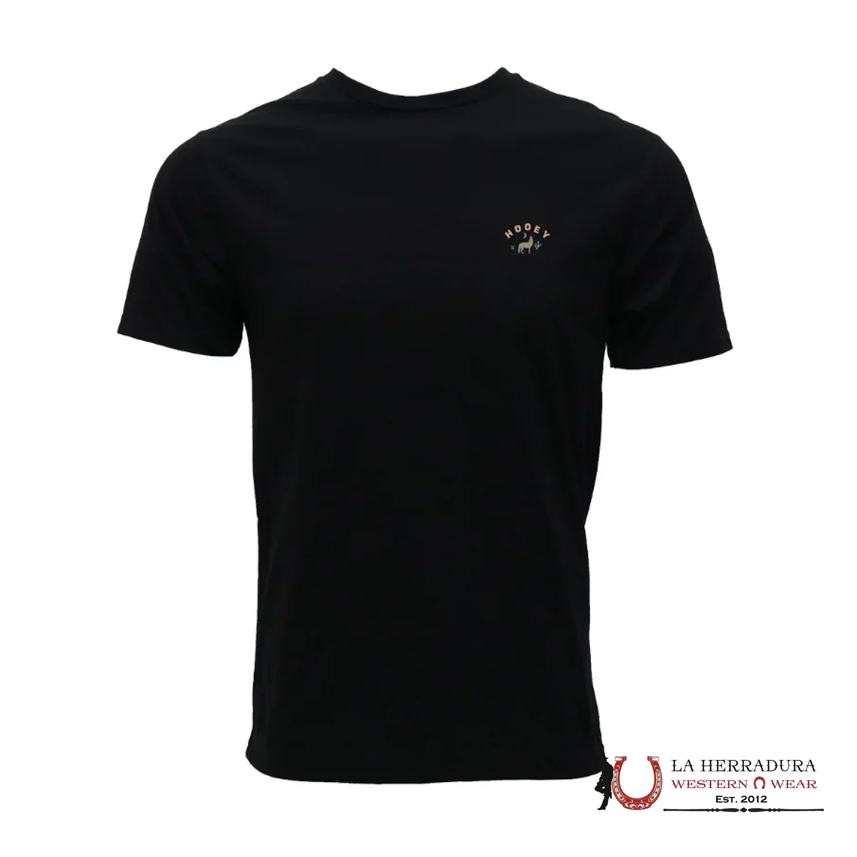 HOOEY MENS TSHIRT BLACK W TAN COYOTE HY1888BK ROPA HOMBRES
