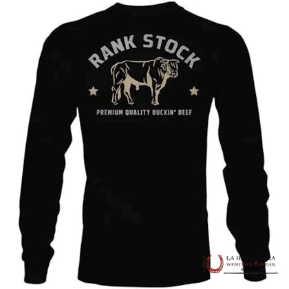 CAMISETA DE HOMBRE HOOEY CHARBRAY NEGRA CUELLO REDONDO BÁSICA MANGA LARGA HT1784BK
