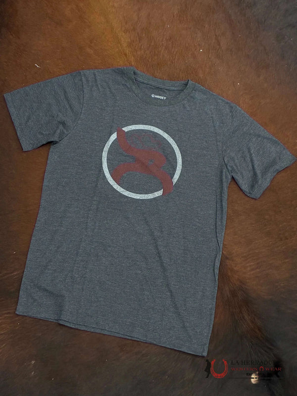 CAMISETA DE HOMBRE HOOEY GRIS CARBÓN/LOGO GRANATE