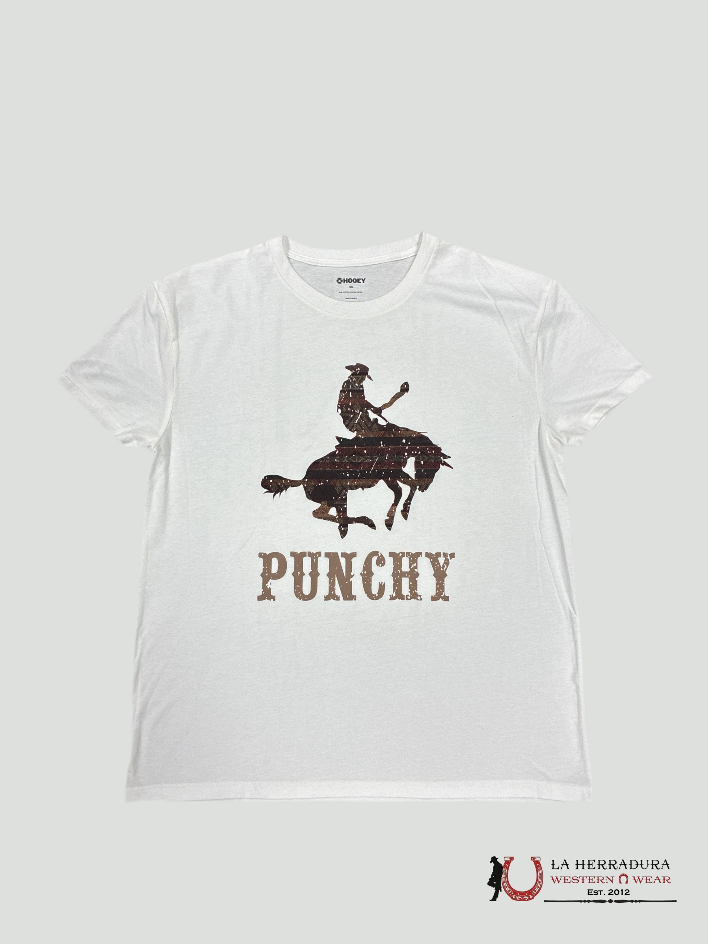 HOOEY MENS TSHIRT WHITE AZTEX HORSE AND ROCKER ROPA HOMBRES