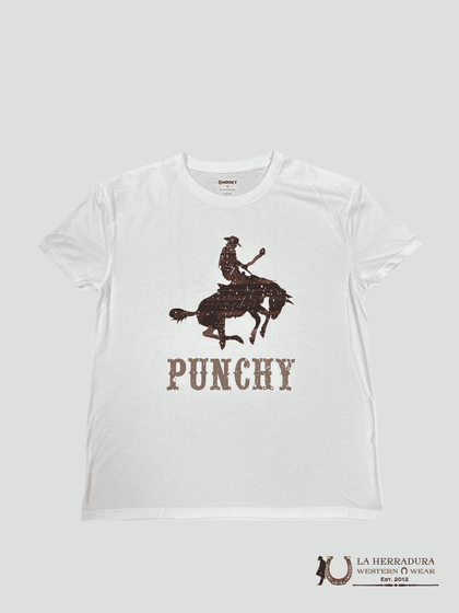 HOOEY MENS TSHIRT WHITE AZTEC HORSE AND ROCKER