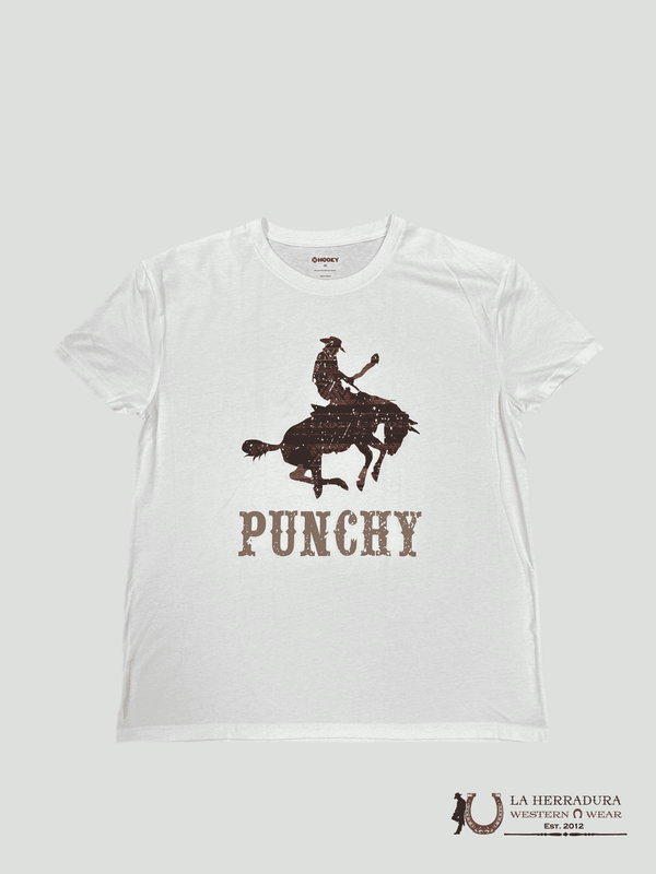 CAMISETA HOOEY PARA HOMBRE BLANCA CABALLO AZTECA Y ROCKER
