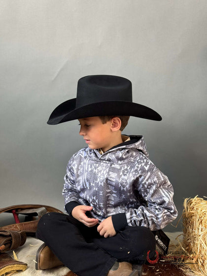 Hooey “Mesa” Grey/White Hoodie Kids HH1191GYWH
