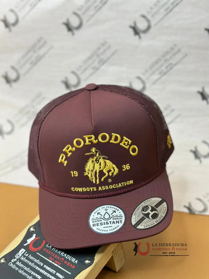 Hooey Prca Maroon Gold Logo Cap Caps Mens Gorras Hombres