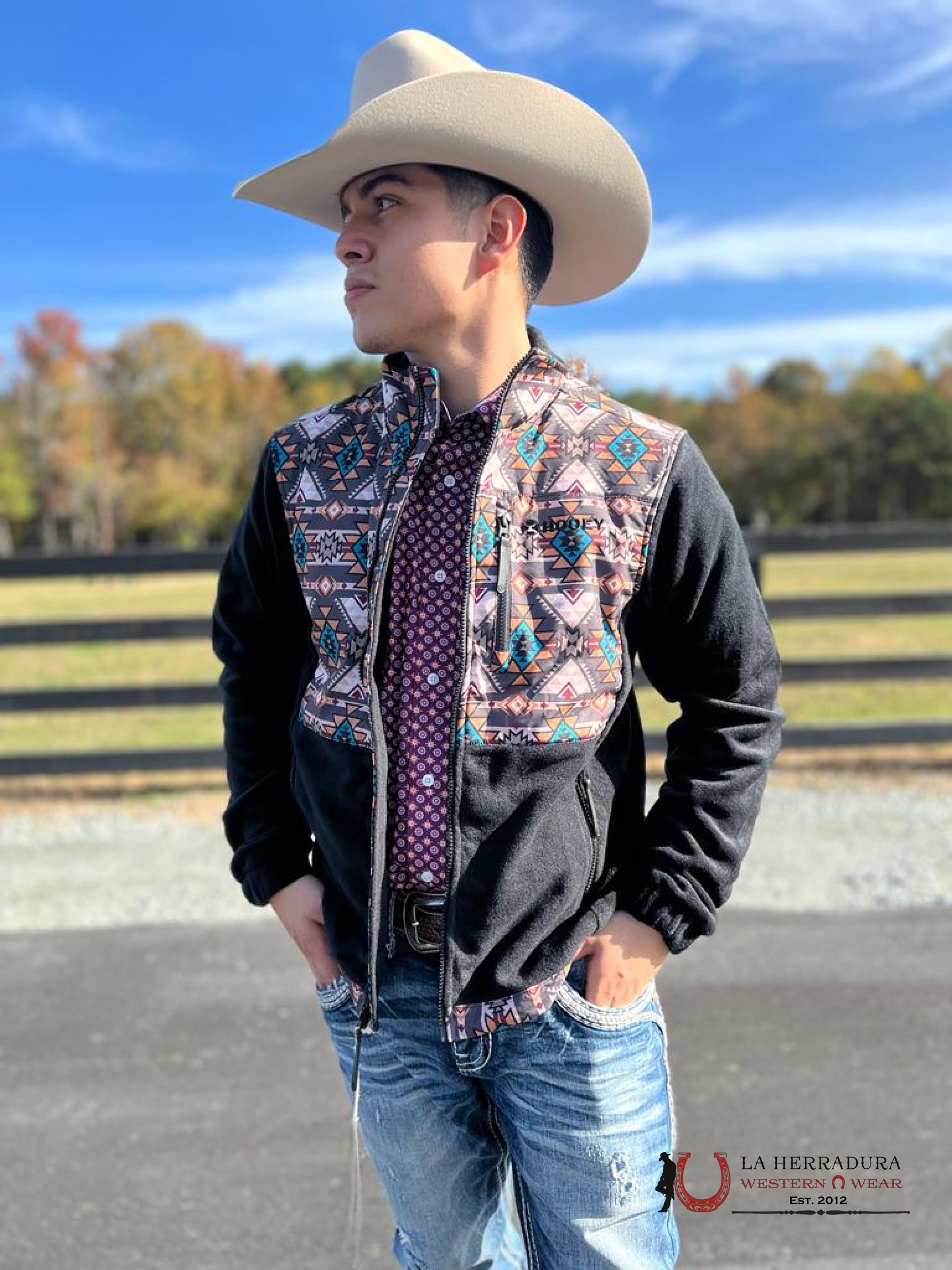 Hooey® Men’s Jacket Aztec Printed Brown Tech Ropa Hombres