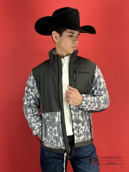 Hooey® Men's Jacket Tech Fleece Charcoal w/Grey Aztec Texture HJ091AZCH