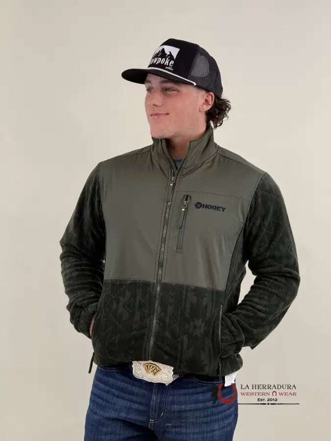 Hooey® Men’s Olive Full Zip Tech Fleece Jacket Ropa Hombres