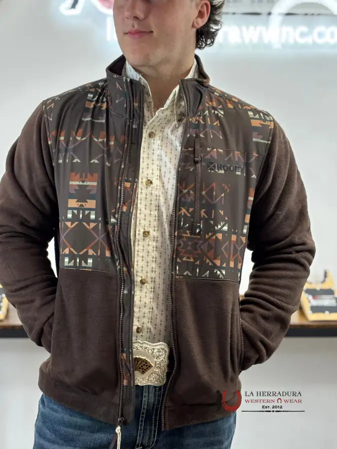 Hooey® Men’s Tech Brown Full Zip Aztec Jacket Ropa Hombres