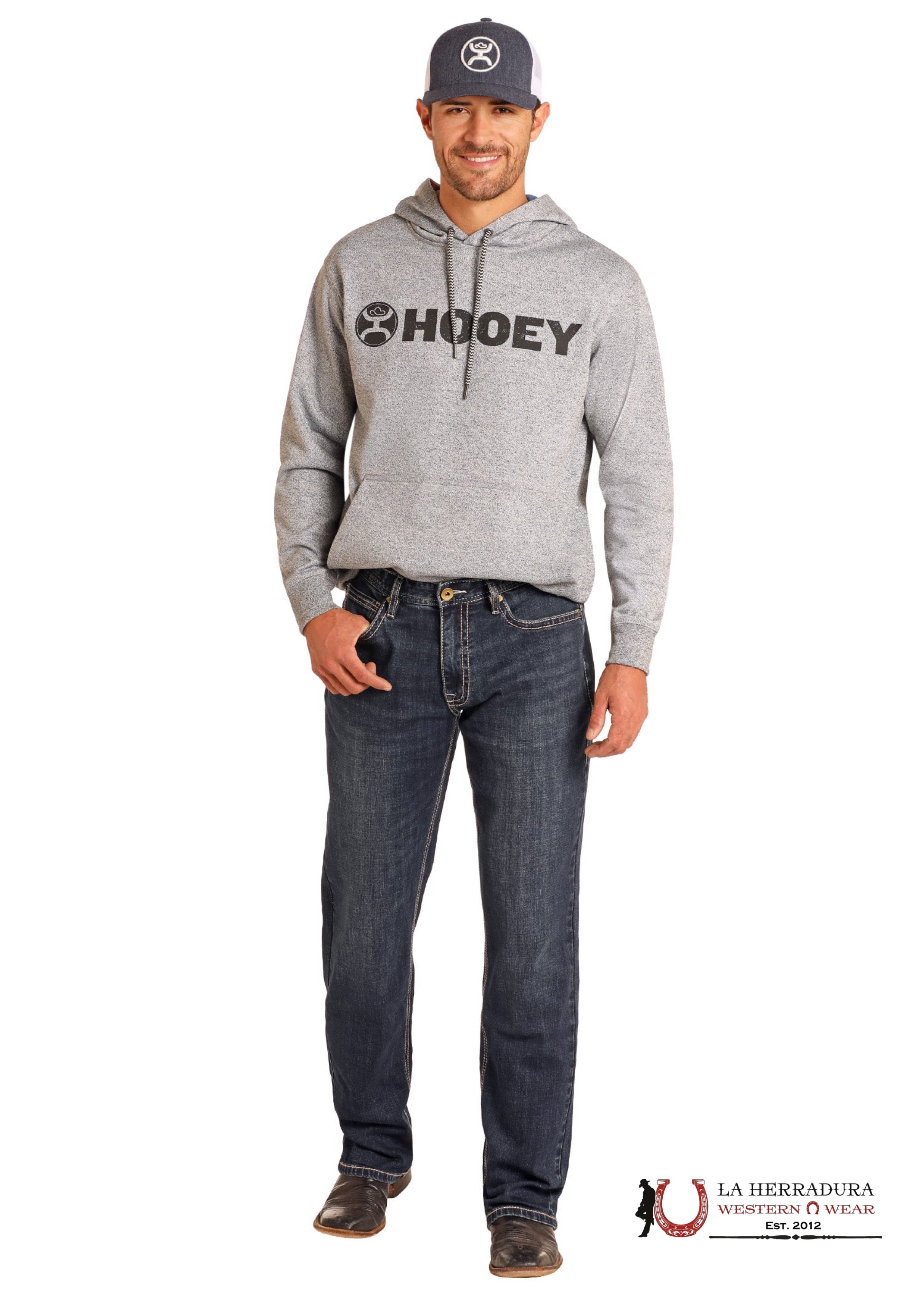 HOOEY ROCK&ROLLRELAXED FIT STACKABLE BOOTCUT JEANS - DARK WASH - HMTBD05035 ROPA HOMBRES