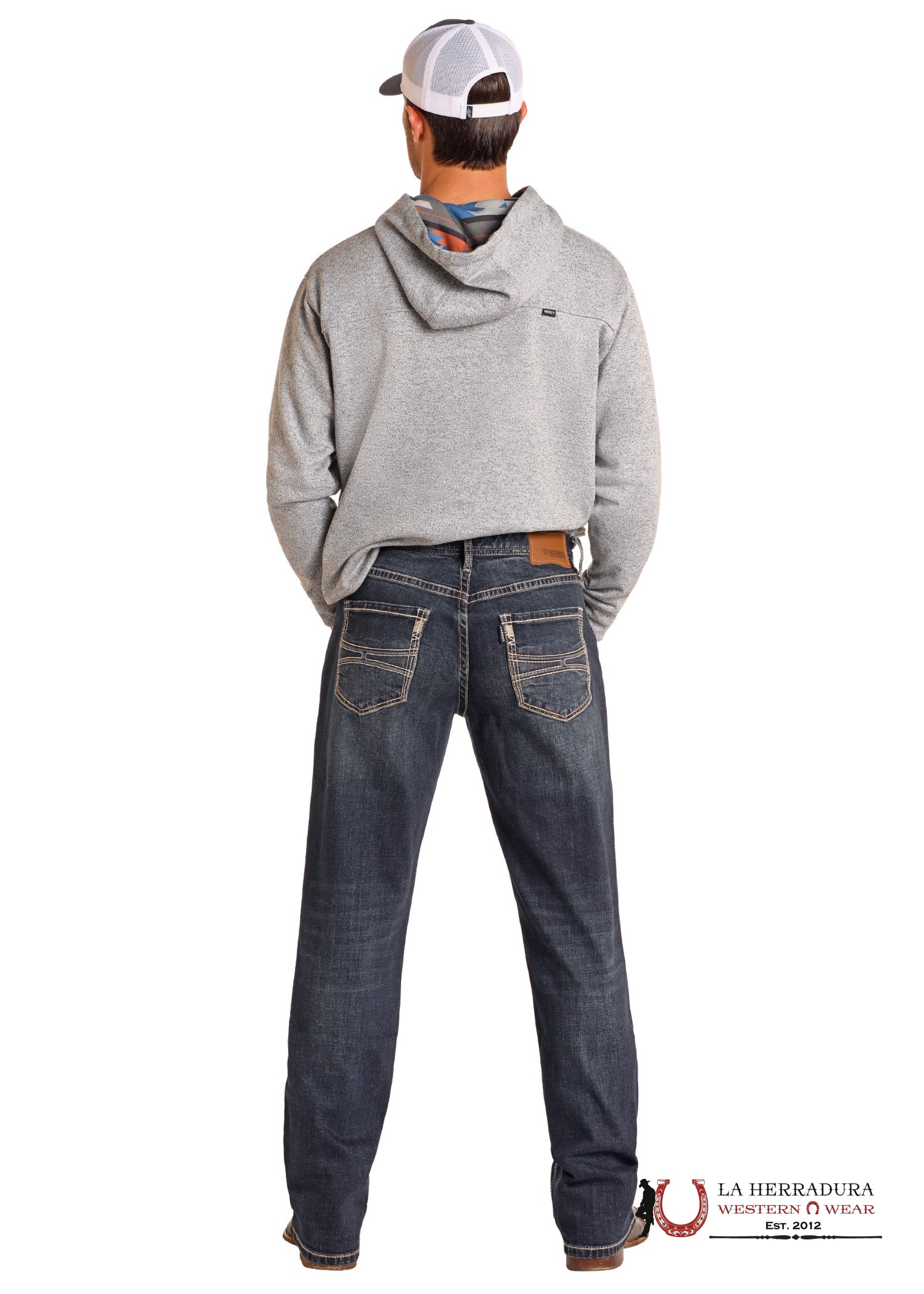 HOOEY ROCK&ROLLRELAXED FIT STACKABLE BOOTCUT JEANS - DARK WASH - HMTBD05035 ROPA HOMBRES