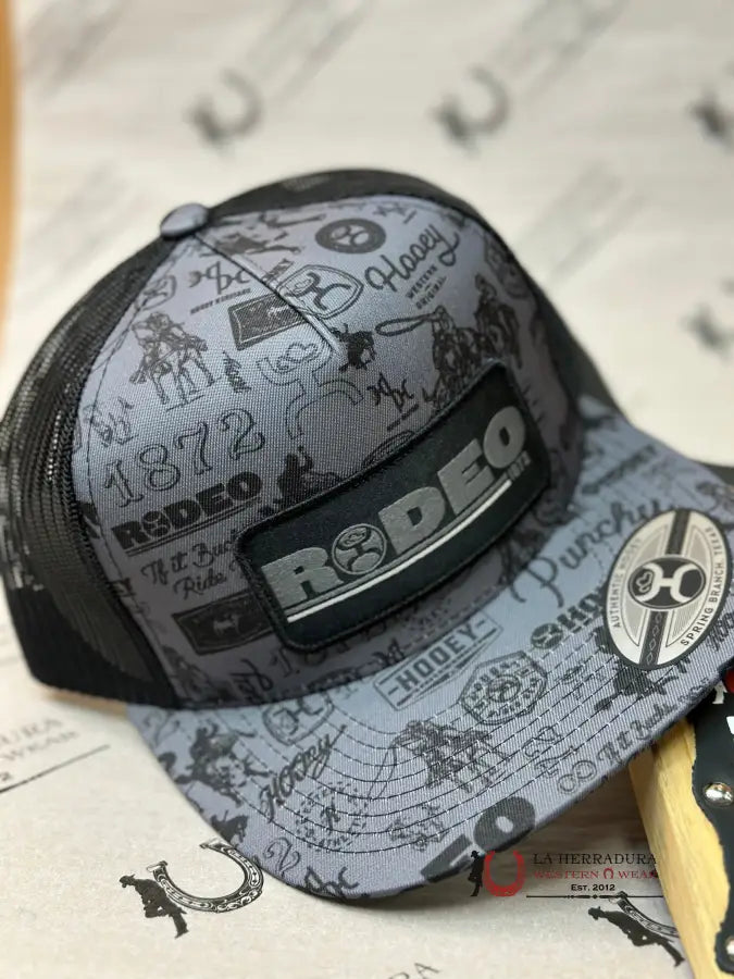 Hooey Rodeo Black All Around Print Cap Caps Mens Gorras Hombres