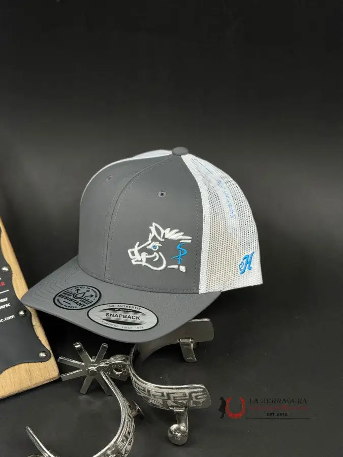 Hooey Side Hog White Charcoal Cap Caps Mens Gorras Hombres